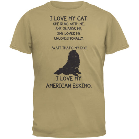 I Love My American Eskimo Girl Tan Adult T-Shirt