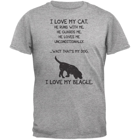 I Love My Beagle Boy Heather Grey Adult T-Shirt