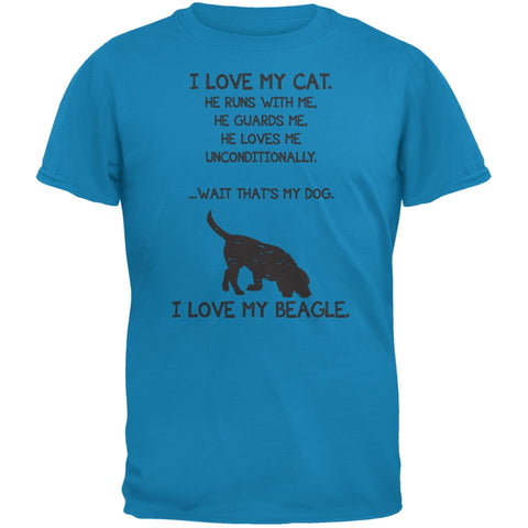 I Love My Beagle Boy Sapphire Blue Adult T-Shirt