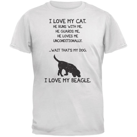 I Love My Beagle Boy White Adult T-Shirt