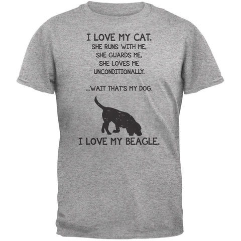 I Love My Beagle Girl Heather Grey Adult T-Shirt