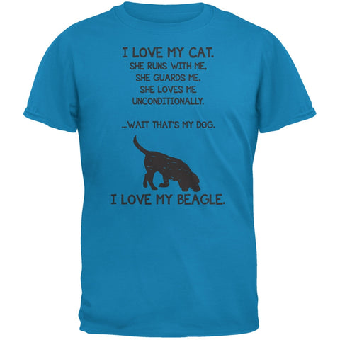I Love My Beagle Girl Sapphire Blue Adult T-Shirt