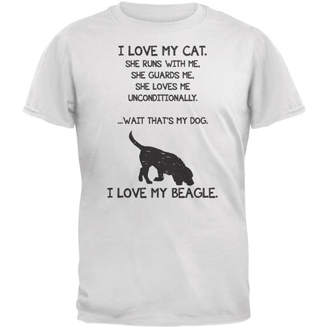 I Love My Beagle Girl White Adult T-Shirt