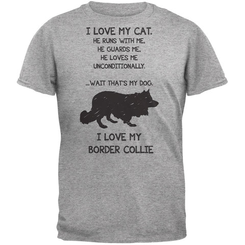 I Love My Border Collie Boy Heather Grey Adult T-Shirt