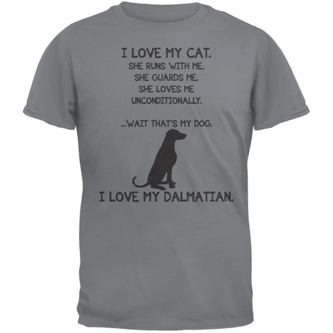 I Love My Dalmatian Girl Gravel Grey Adult T-Shirt