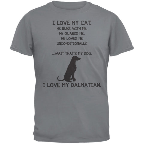 I Love My Dalmatian Boy Gravel Grey Adult T-Shirt
