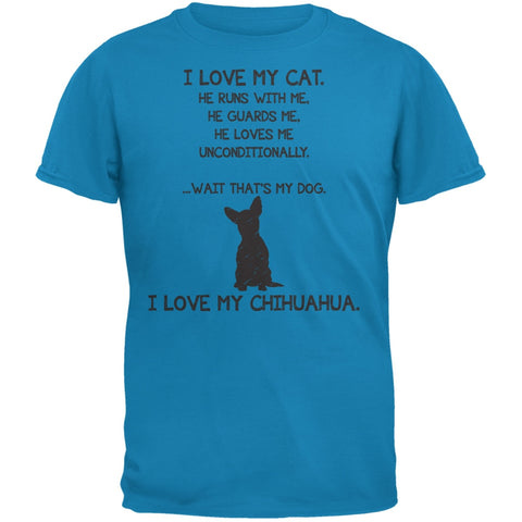 I Love My Chihuahua Boy Sapphire Blue Adult T-Shirt