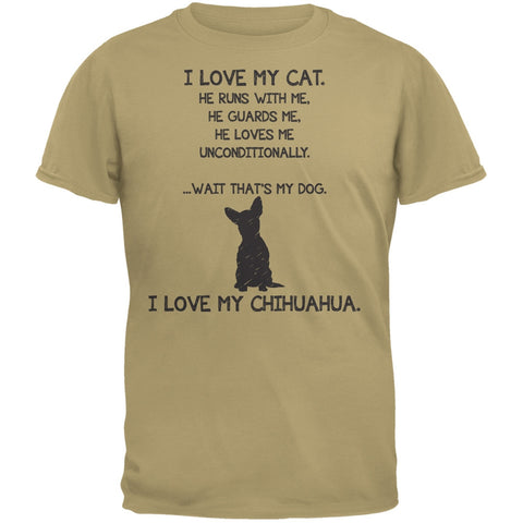 I Love My Chihuahua Boy Tan Adult T-Shirt