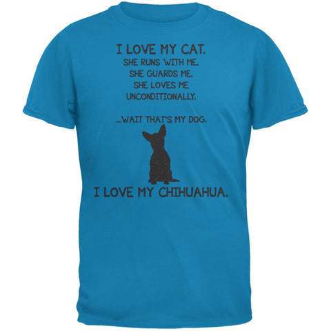 I Love My Chihuahua Girl Sapphire Blue Adult T-Shirt
