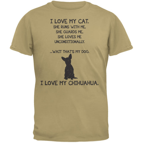 I Love My Chihuahua Girl Tan Adult T-Shirt