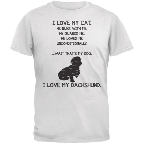 I Love My Dachshund Boy White Adult T-Shirt