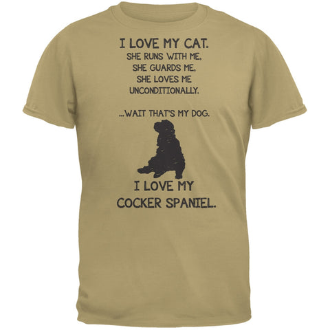 I Love My Cocker Spaniel Girl Tan Adult T-Shirt