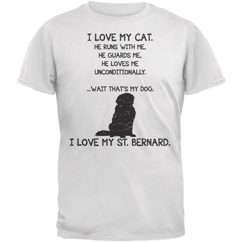 I Love My St. Bernard Boy White Adult T-Shirt