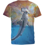 Hammerhead Space Shark Breaching All Over Adult T-Shirt