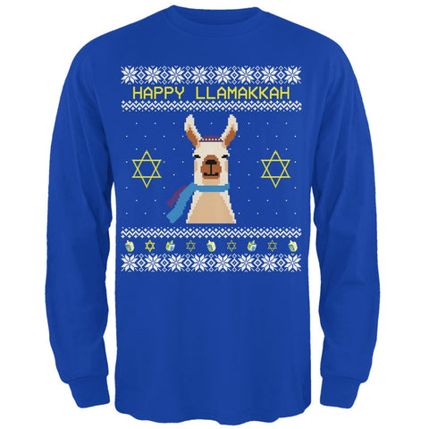 Llama Llamakkuh Ugly Hanukkah Sweater Adult Long Sleeve T-Shirt