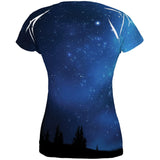 Black Leopard Night Sky All Over Womens T-Shirt