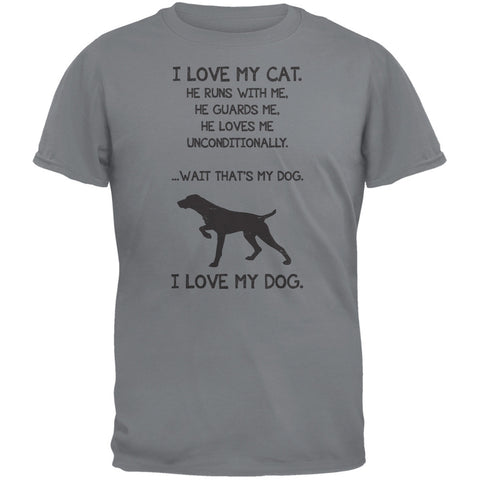I Love My Dog Boy Gravel Grey Adult T-Shirt