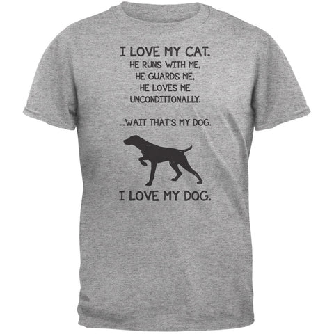 I Love My Dog Boy Heather Grey Adult T-Shirt