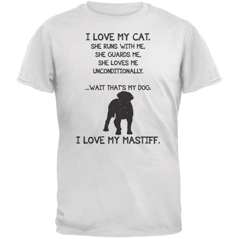 I Love My Mastino Girl White Adult T-Shirt