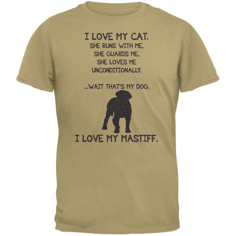 I Love My Mastino Girl Tan Adult T-Shirt