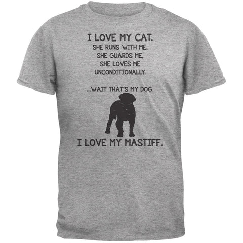 I Love My Mastino Girl Heather Grey Adult T-Shirt