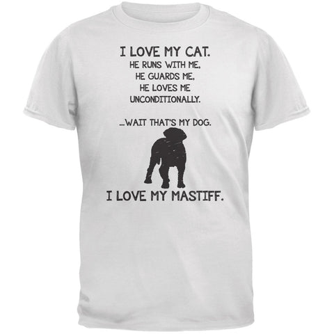 I Love My Mastino Boy White Adult T-Shirt