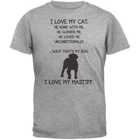 I Love My Mastino Boy Heather Grey Adult T-Shirt