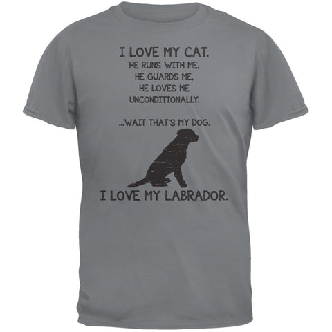 I Love My Labrador Boy Gravel Grey Adult T-Shirt