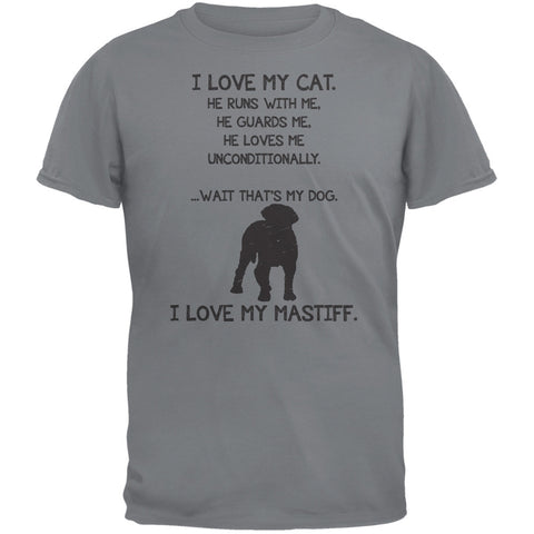 I Love My Mastino Boy Gravel Grey Adult T-Shirt