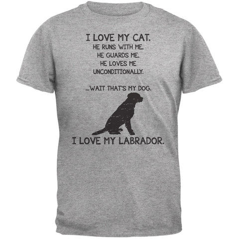 I Love My Labrador Boy Heather Grey Adult T-Shirt