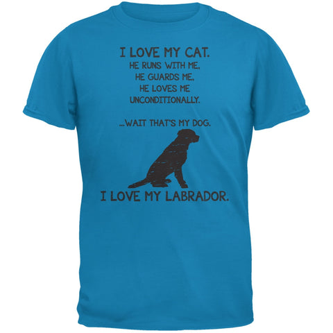 I Love My Labrador Boy Sapphire Blue Adult T-Shirt