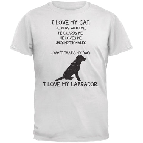 I Love My Labrador Boy White Adult T-Shirt