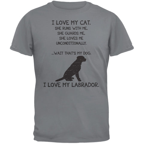 I Love My Labrador Girl Gravel Grey Adult T-Shirt