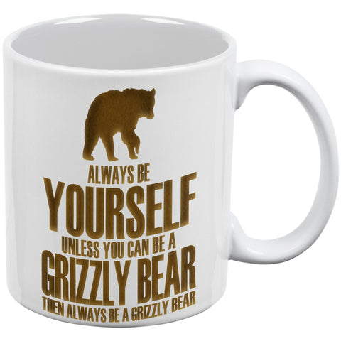 Always Be Yourself Bear White All Over Coffee Mug Set Of 2