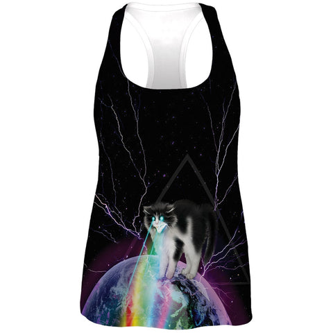 Cat Rainbows Electric All Over Womens Work Out Tank Top