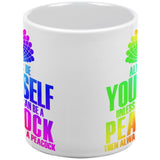 Always Be Yourself Peacock White All Over Coffee Mug