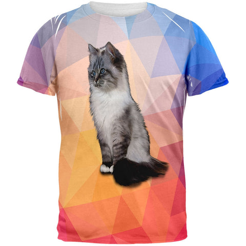 Geo Kitty All Over Adult T-Shirt