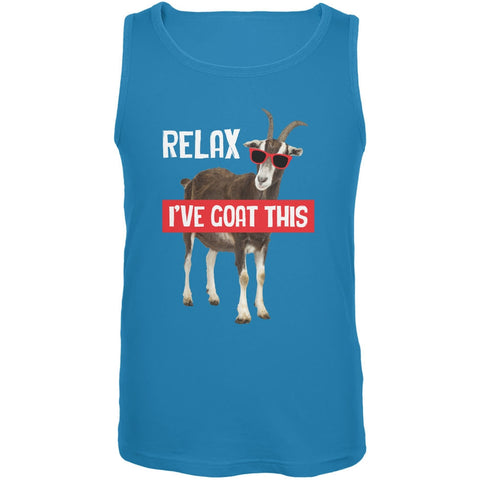 Relax I've Goat Got This Turquoise Adult Tank Top