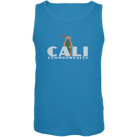CALI Surf Bear Turquoise Adult Tank Top