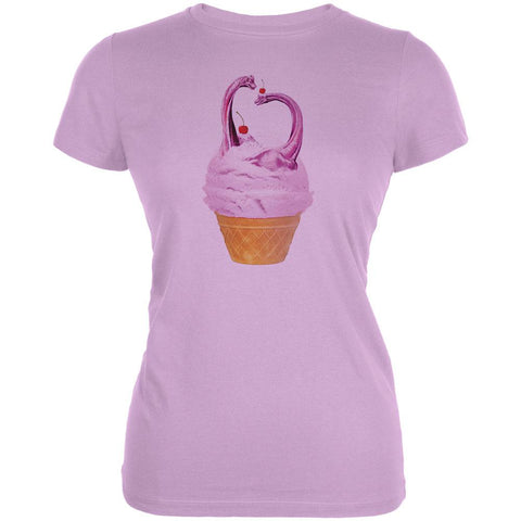 Ice Cream Cone Brachiosaurus Lilac Juniors Soft T-Shirt