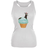 Ice Cream Cone Goat White Juniors Soft Tank Top