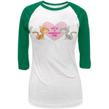 Valentines We're a Purrrfect Pair Juniors 3-4 Raglan T-Shirt