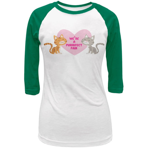 Valentines We're a Purrrfect Pair Juniors 3-4 Raglan T-Shirt