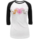 Valentines We're a Purrrfect Pair Juniors 3-4 Raglan T-Shirt