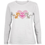 Valentines We're a Purrrfect Pair Black Womens Long Sleeve T-Shirt