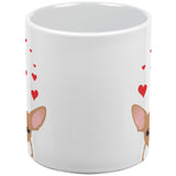 Valentine's Day Chihuahua Love Hearts UP White All Over Coffee Mug