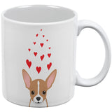 Valentine's Day Chihuahua Love Hearts UP White All Over Coffee Mug