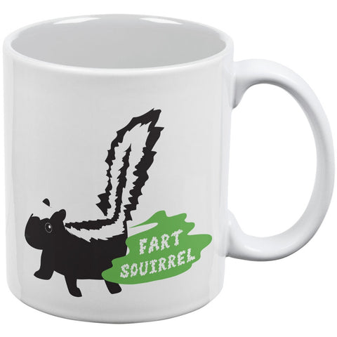 Fart Squirrel Skunk White All Over Coffee Mug