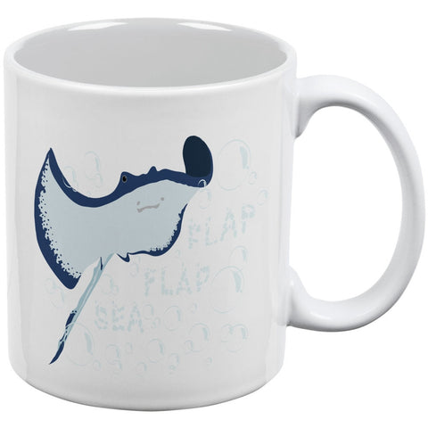 Sea Flap Flap Stingray White All Over Coffee Mug