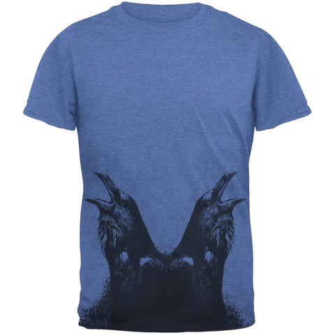 Quoth the Raven Nevermore All Over Heather Blue Adult T-Shirt